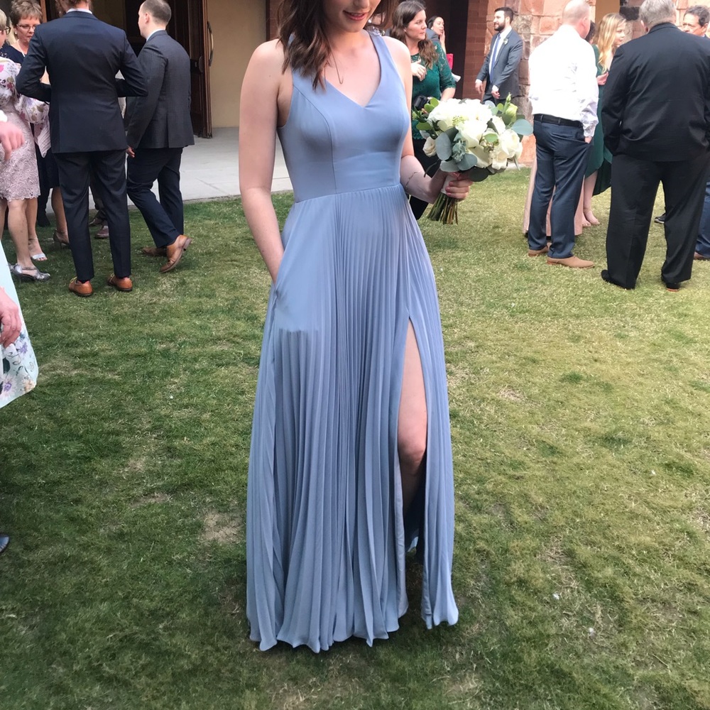 Bridesmaid Dress -Blue (Dusty/Cloudy Hue), long